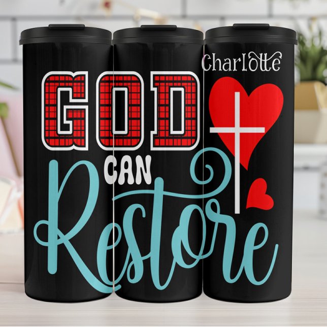 God Can Restore Everything Thermal Tumbler (Creator Uploaded)