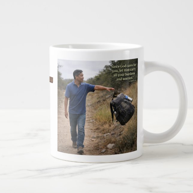 God cares for you large coffee mug (Right)