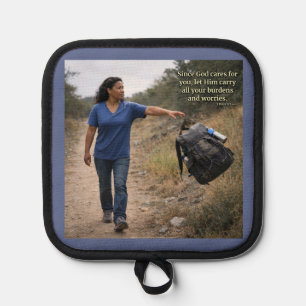 God cares for you pot holder