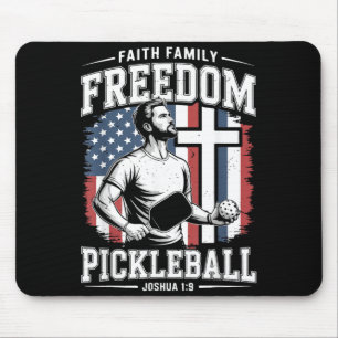 God Country Family Pickleball Patriotic Christian Mouse Pad
