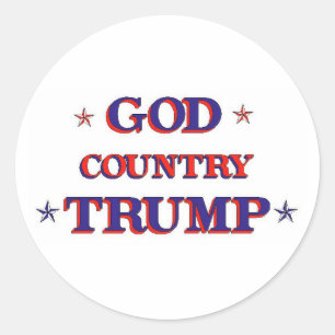 GOD COUNTRY TRUMP CLASSIC ROUND STICKER
