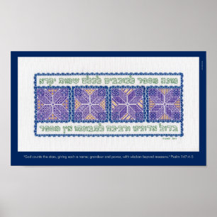 "God Counts the Stars" Psalm 147:4-5, translation Poster