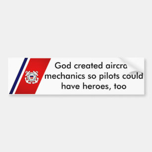 God Created Aircraft Mechanics Bumper Sticker