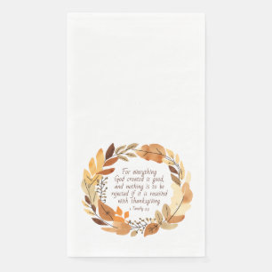 God Created Good Thanksgiving Wreath Neutrals Napkin