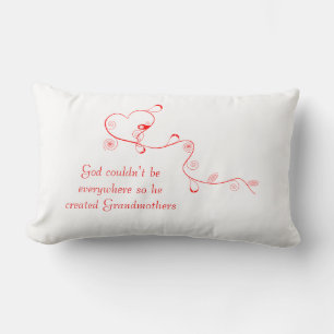 God Created Grandmothers-Red Heart on a String Lumbar Cushion