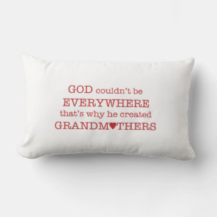 God Created Grandmothers-Red Hearts Lumbar Cushion