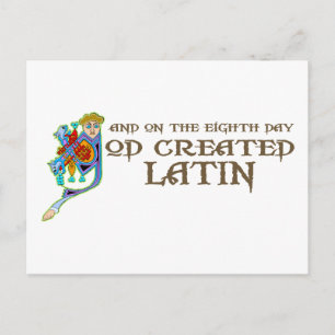 God Created Latin Postcard