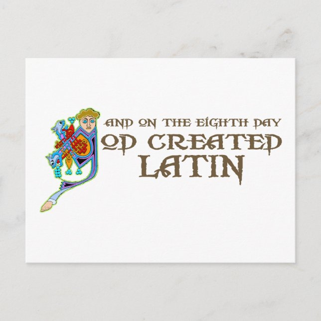 God Created Latin Postcard (Front)
