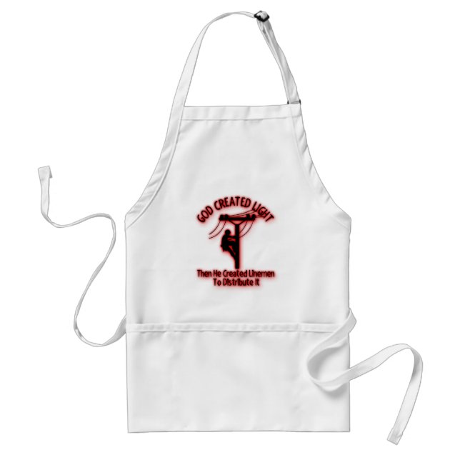 God Created Light - Funny Bible, Lineman Design Standard Apron (Front)