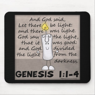 God Created Light-Genesis-Candlestick Character Mouse Pad