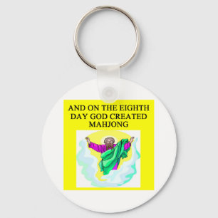 god created mahjong key ring