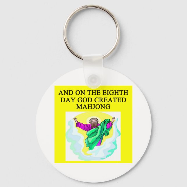 god created mahjong key ring (Front)