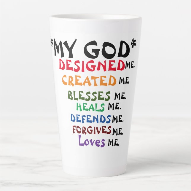 ** God Created Me** Latte Mug (Front)