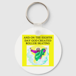 god created roller skating key ring