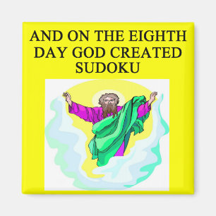 god created sudoku magnet