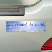 God created the world bumper sticker (On Car)