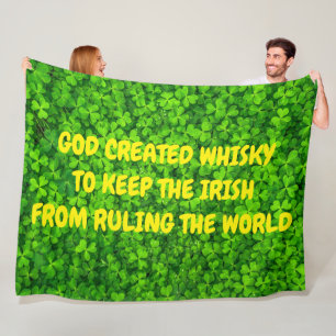 GOD CREATED WHISKY FLEECE BLANKET
