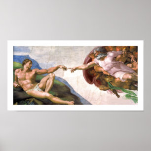God Creating Adam (detail) by Michelangelo Poster