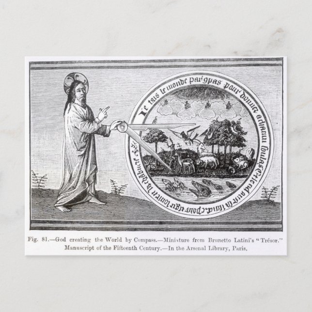 God Creating the World by Compass Postcard (Front)