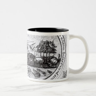 God Creating the World by Compass Two-Tone Coffee Mug