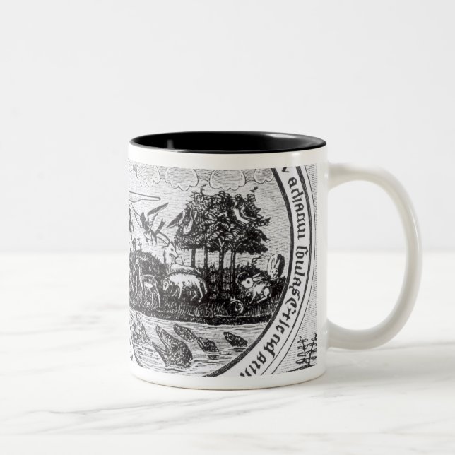 God Creating the World by Compass Two-Tone Coffee Mug (Right)