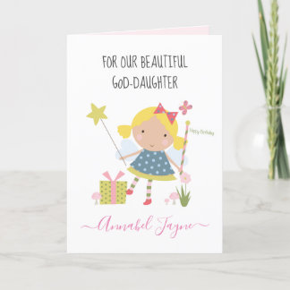 God-daughter birthday fairy girls whimsical card