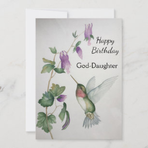 God-Daughter Birthday Hummingbird Watercolor