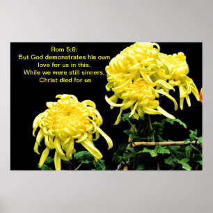 God demonstrates his own love poster