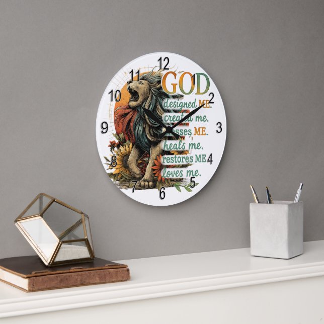 God Designed Me...  Large Clock (Office)