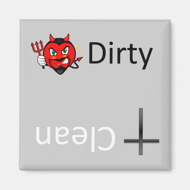God & Devil Dirty Clean Dishwasher Magnets (Front)