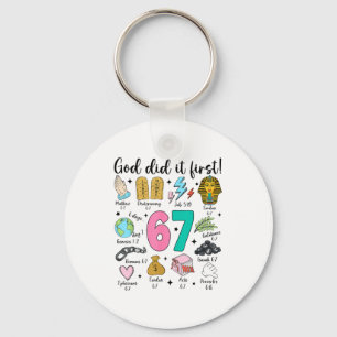 God Did It First 67 Six Seven Meme Jesus Christ Bi Key Ring