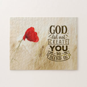 God did not Create You to Blend In Christian Quote Jigsaw Puzzle