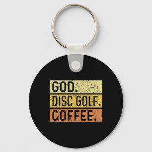 God Disc Golf Coffee Jesus Frisbee Disc Golfer Key Ring