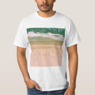 God equals LOVE, Jesus is Love, beach ocean cross T-Shirt