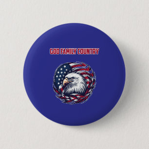God Family Country American Patriot Values 6 Cm Round Badge
