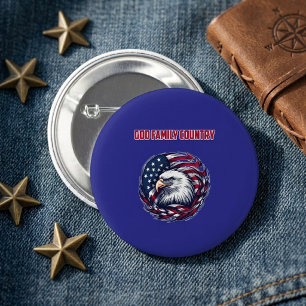 God Family Country American Patriot Values 6 Cm Round Badge