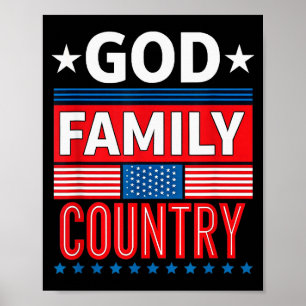 God Family Country Conservative Faith American Pri Poster