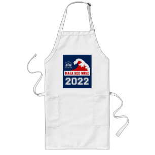 God Family Country Freedom 2022 MAGA Red Wave Long Apron