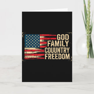 God Family Country Freedom Usa Flag  Card