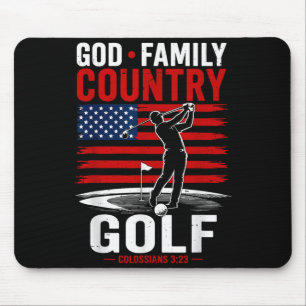 God family country golf patriotic christian faith mouse pad