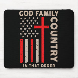 God Family Country In That Order Christian Patriot Mouse Pad