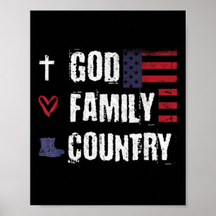 God Family Country Patriotic Veteran Soldier Memor Poster