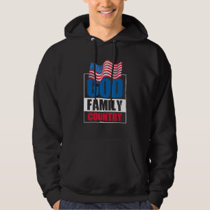 God Family Country Soldier Patriot Us Flag Memoria Hoodie
