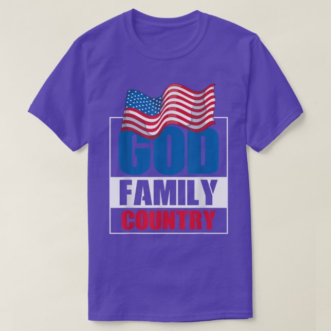 God Family Country Soldier Patriot US Flag Memoria T-Shirt (Design Front)