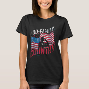 God Family Country Soldier Us Flag American Memori T-Shirt