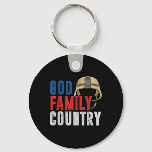 God Family Country Soldier Usa Proud American Memo Key Ring