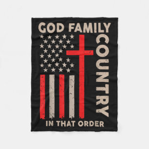 God Family Country That Order American Christian P Fleece Blanket