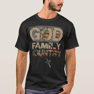 God Family Country  US Flag Patriotic Christian T-Shirt