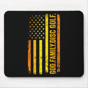 God Family Disc Golf Us American Flag Father's Day Mouse Pad