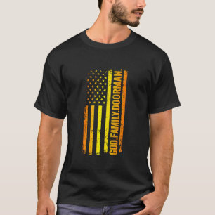 God Family Doorman US American Flag Father's Day D T-Shirt